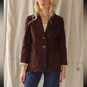1970s suede blazer brown